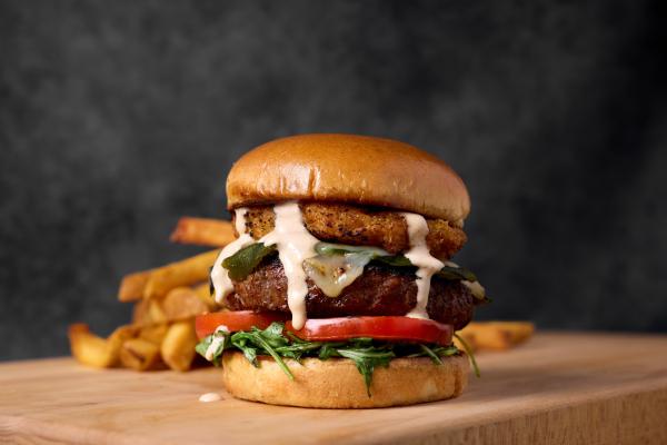 Rancho Poblano Burger - Firebirds Wood Fired Grill